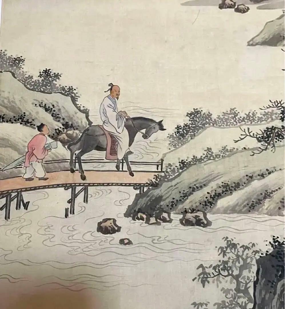 中国美術 骨董品【 吴偉 在銘 】アンティーク 肉筆絹本 掛け軸 書 美術品。