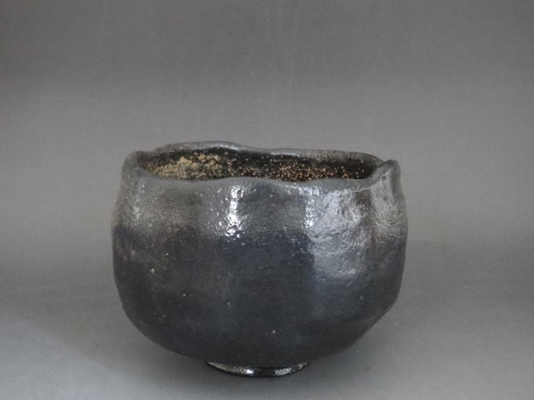 佐々木昭楽　光悦写　黒茶碗　茶道具　茶碗