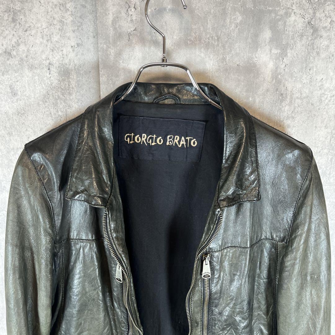 GIORGIO BRATO ジョルジオブラット ラムレザージャケット44シングル