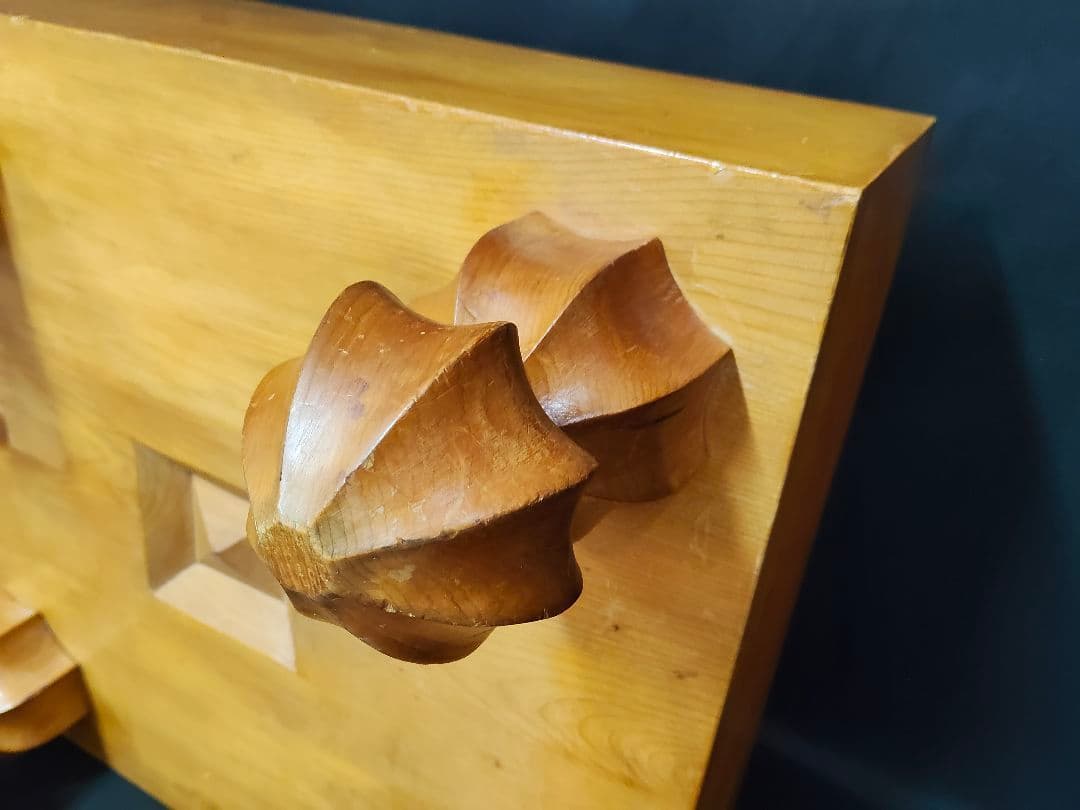 足付碁盤 5寸（厚さ14.5cm）木製 クチナシ型足 へそ有り