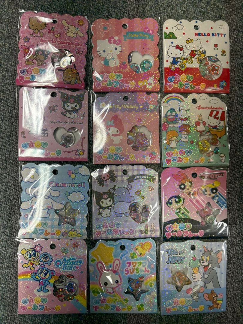 た*ぬ様 おはじきシールフレーク　12枚セット