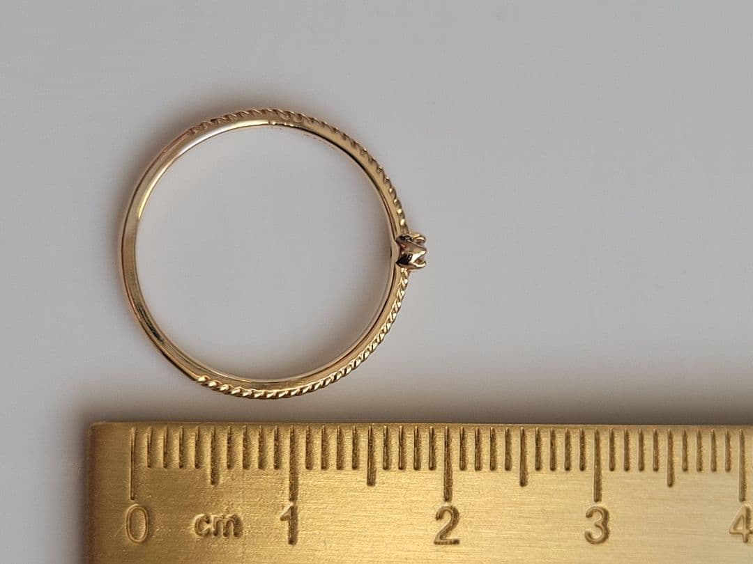 美品★Canal 4℃ K10 YG リング 指輪 ダイヤモンド 縄目