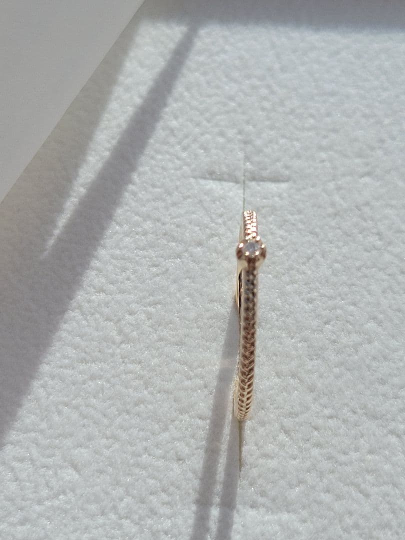 美品★Canal 4℃ K10 YG リング 指輪 ダイヤモンド 縄目