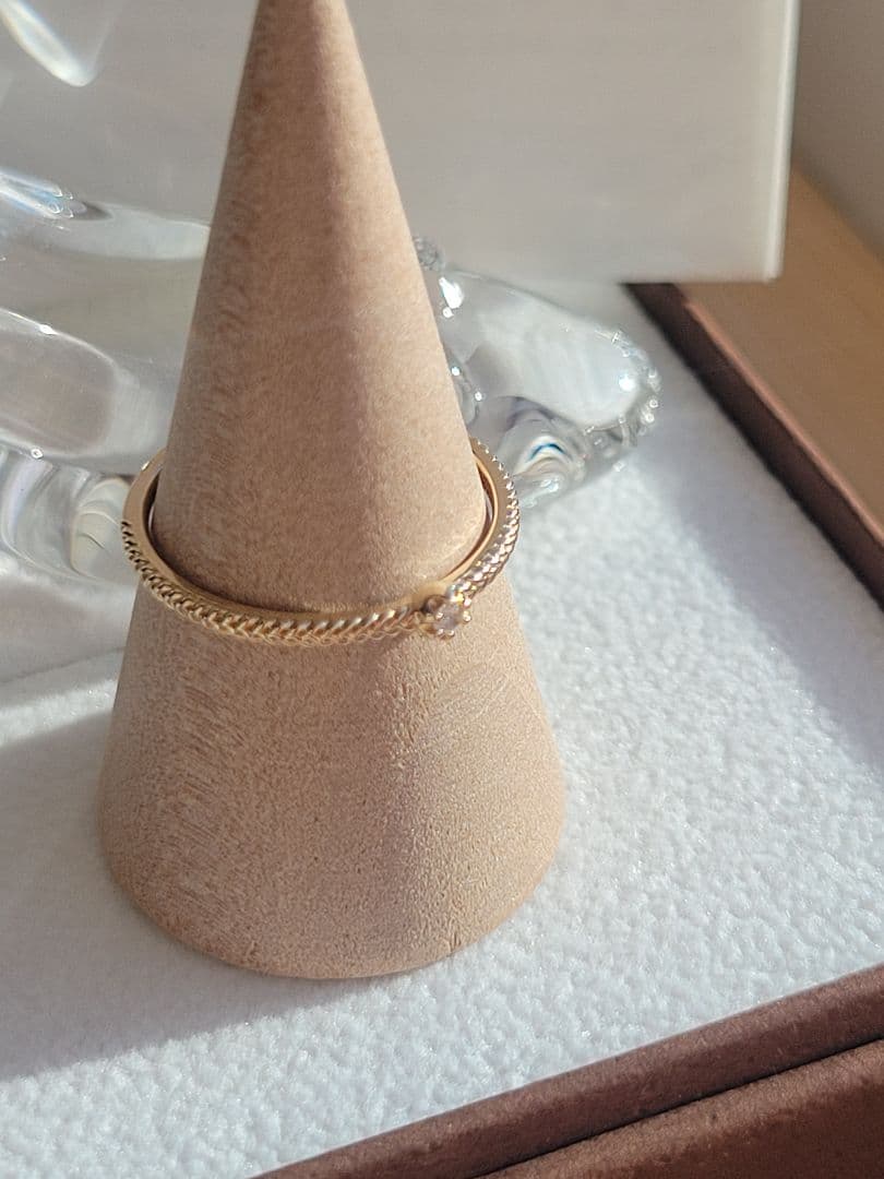 美品★Canal 4℃ K10 YG リング 指輪 ダイヤモンド 縄目