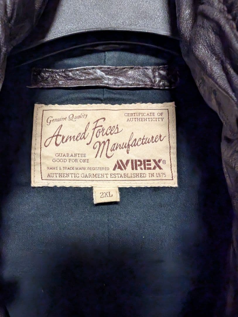 アヴィレックス ダークブラウン レザー シングルライダースジャケット