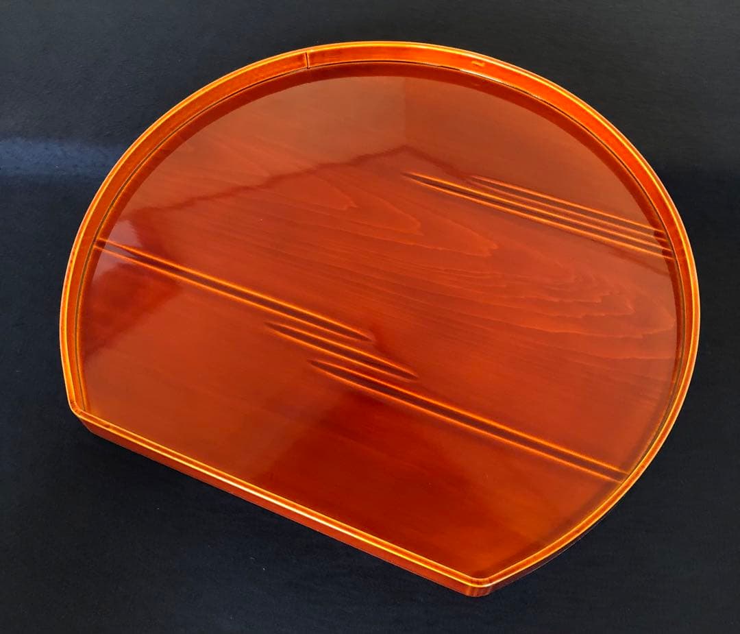 《R》飛騨春慶塗 半月会席膳5客揃 船津工芸謹製 共箱 251204お3