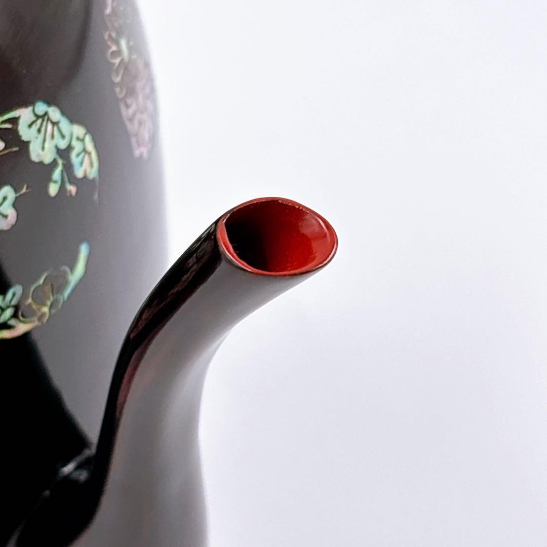 無形文化財13號 杏寸漆芸 人間文化財 李義植 丸紋螺鈿細工 水注 水次 茶器