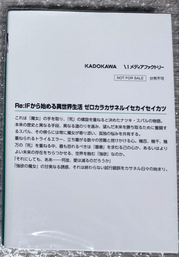 リゼロ特典小説　Re:IFから始める異世界生活ゼロカラカサネルイセカイセイカツ