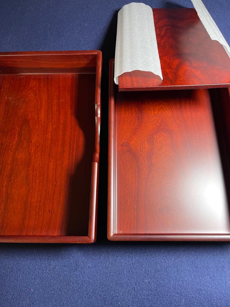 【墨研】古玩 硯箱18◆紅木紫檀長方硯箱◆未使用品◆文房四宝 文人 文箱 唐木