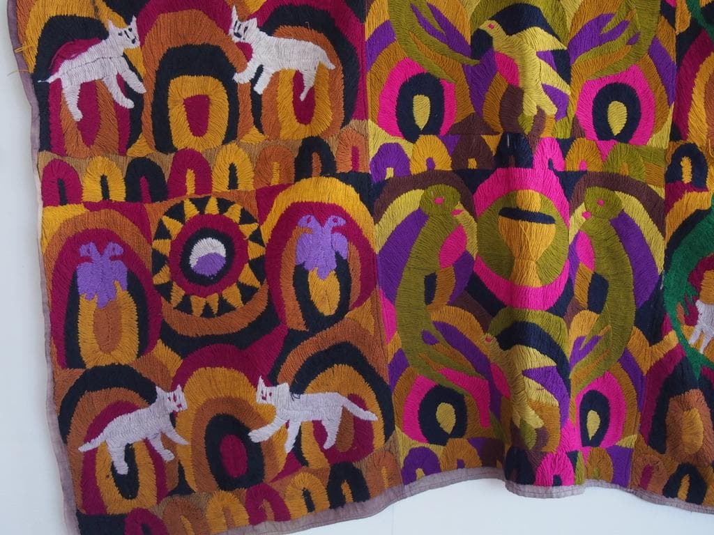 グアテマラ パツン村のパヤ 12枚継ぎタペストリー 70年代ヴィンテージ品