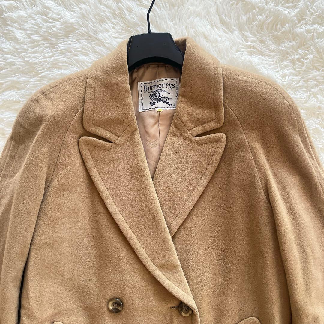 美品　バーバリー　カシミヤコート　ダブル　チェスターコート　キャメル