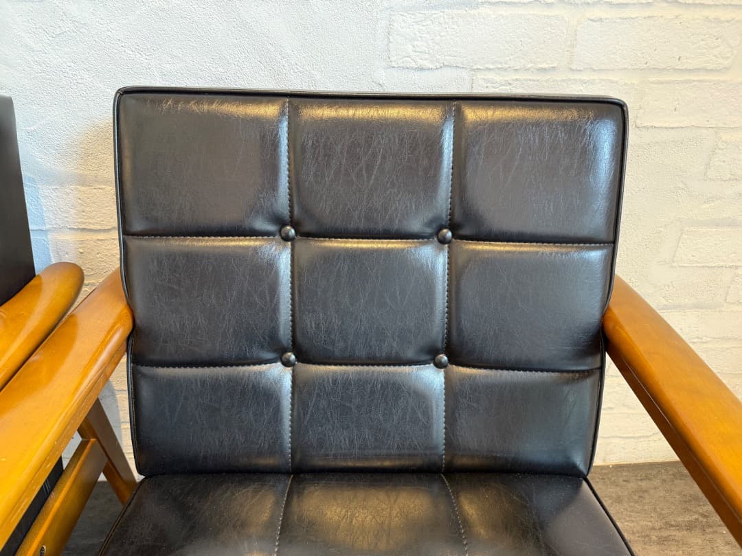 カリモク60 Kチェア 1シーター (ブラック)・2脚セット