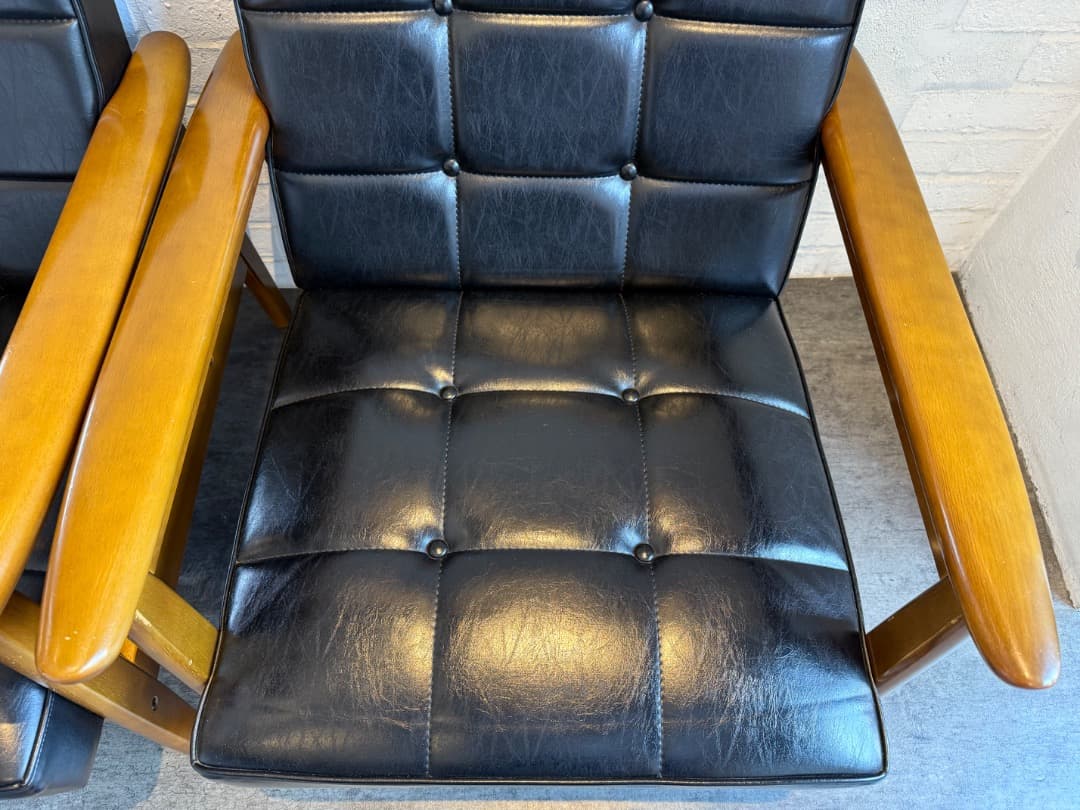 カリモク60 Kチェア 1シーター (ブラック)・2脚セット