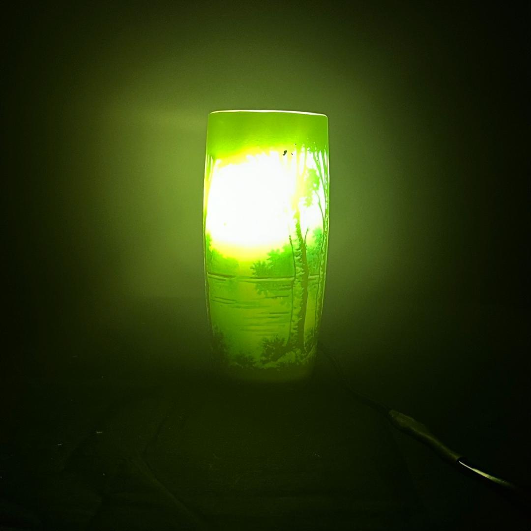 ドームナンシー 筒型 　卓上証明　高さ17.5cm 被せガラス　アンテルカレール