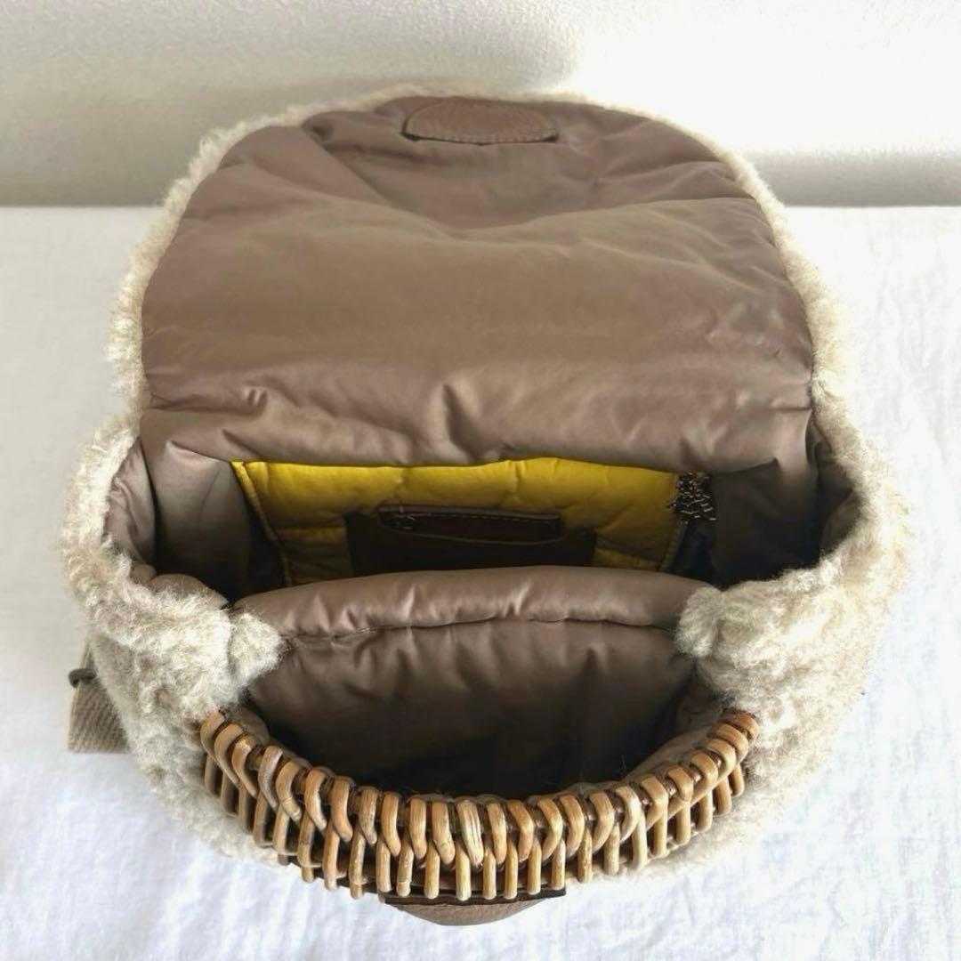 ebagos エバゴス　ウールボア・ボディバッグ（マロングラッセ）