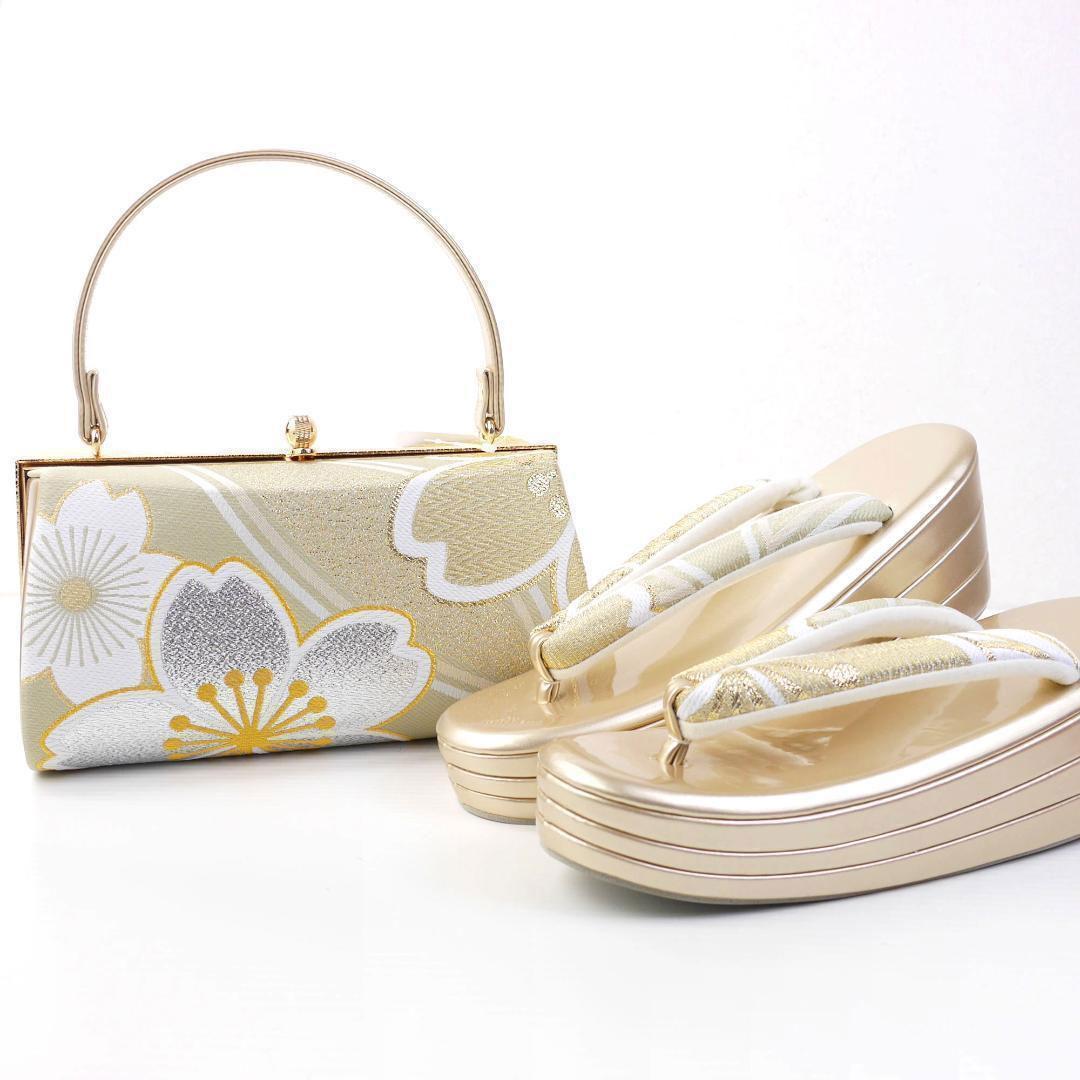 和装 草履バッグセット 振袖 成人式 厚底 ヒール草履 uzouri94-3