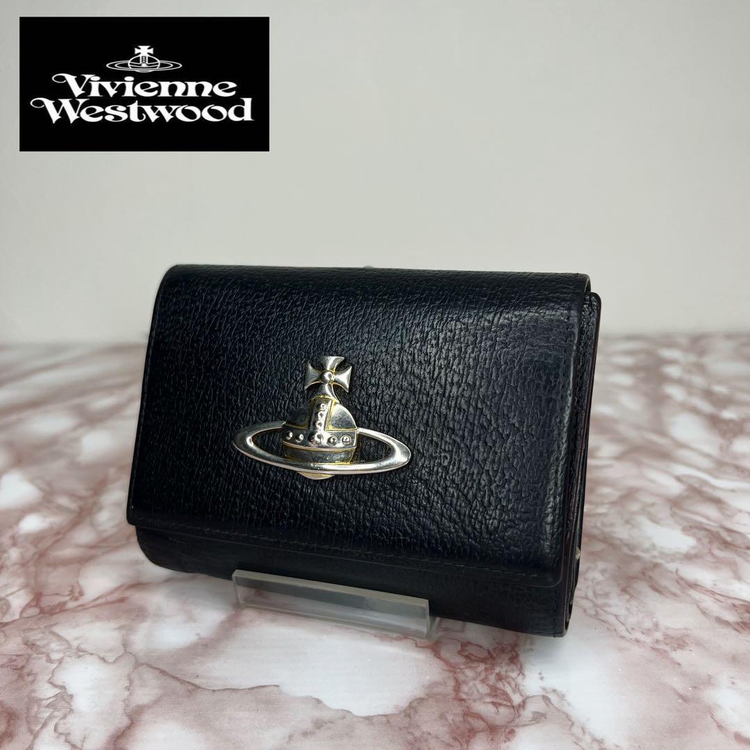 【極美品】Vivienne Westwood ガマ口三つ折り財布 ブラック40