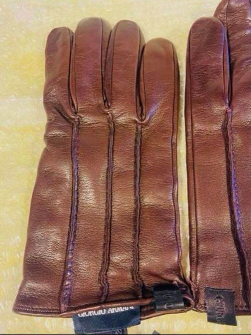 ジョルジオ　アルマーニ　手袋　ラムレザー　カシミア100% タグ付き　新品未使用