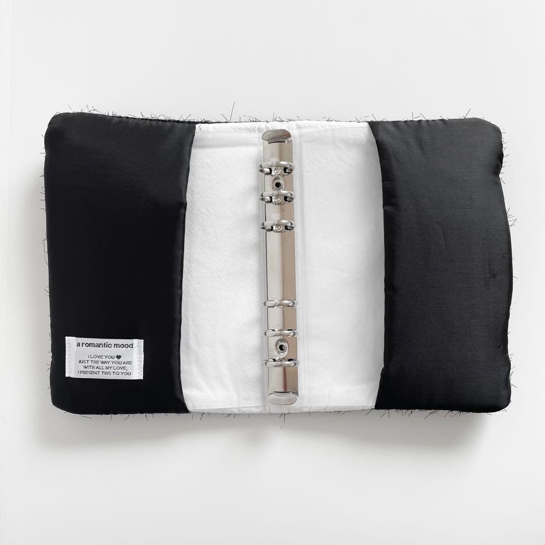 早い者勝ち　韓国　バインダー　カバー　貯金　現金管理　ツイード　ブラック