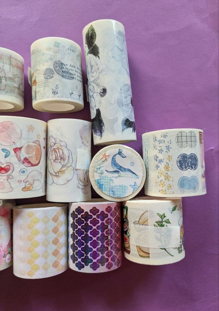 海外マステ　大量　まとめ売り　新品　中古品　PET　和紙　72点