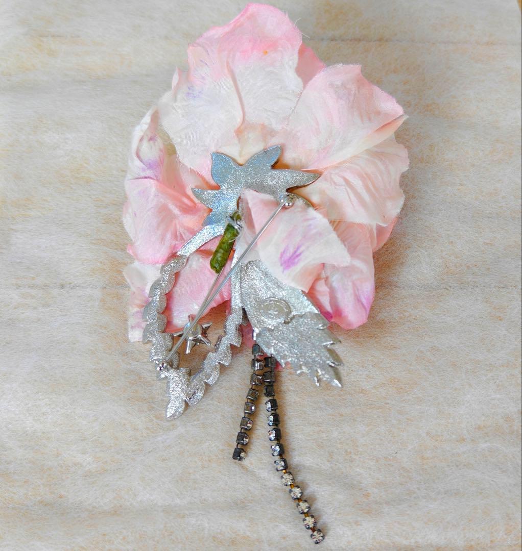 未使用 クリスチャン ラクロワ アンティーク フラワー スワロ ブローチ 希少