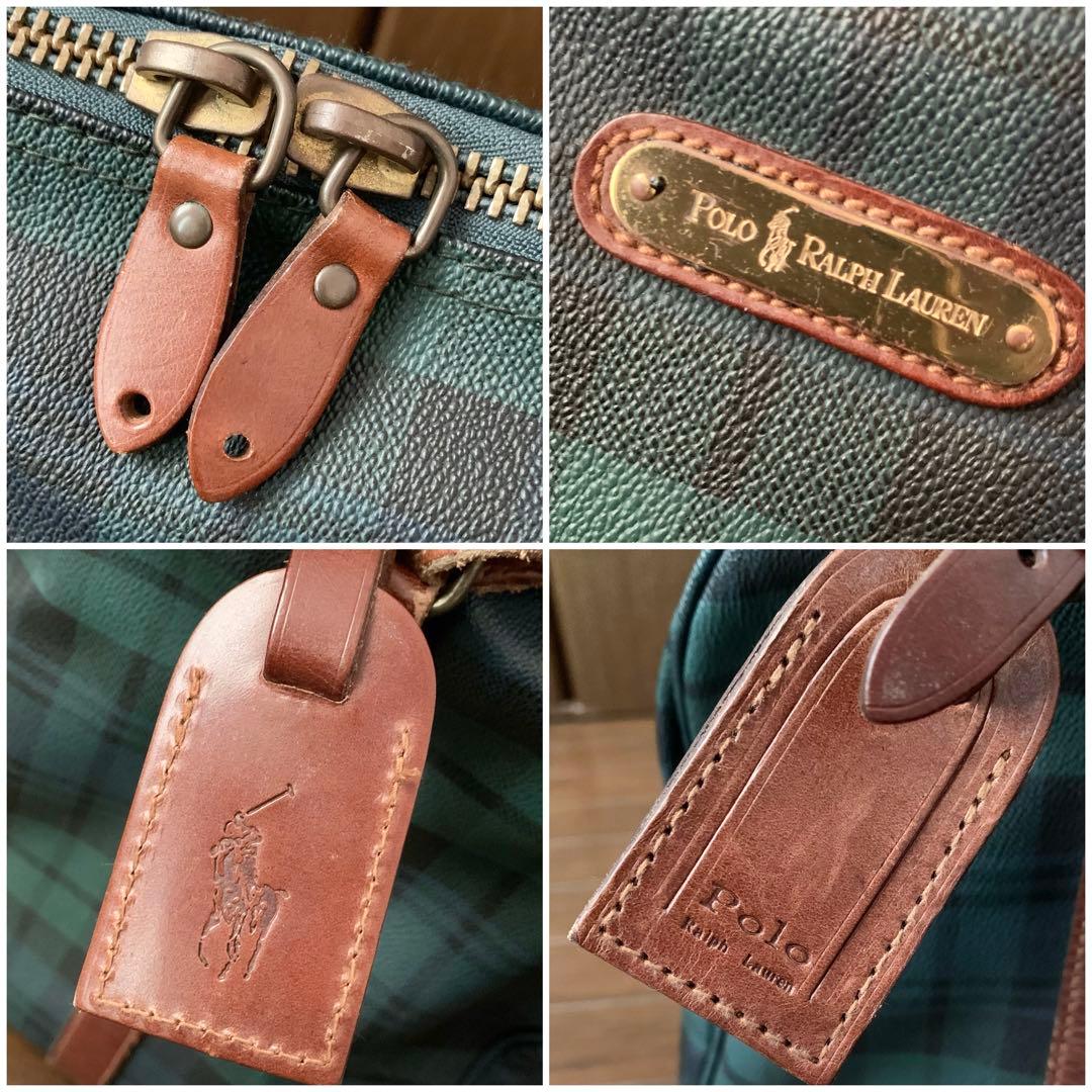 ラルフローレン ボストンバッグ 旅行用 南京錠 ブラシ ネームタグ付