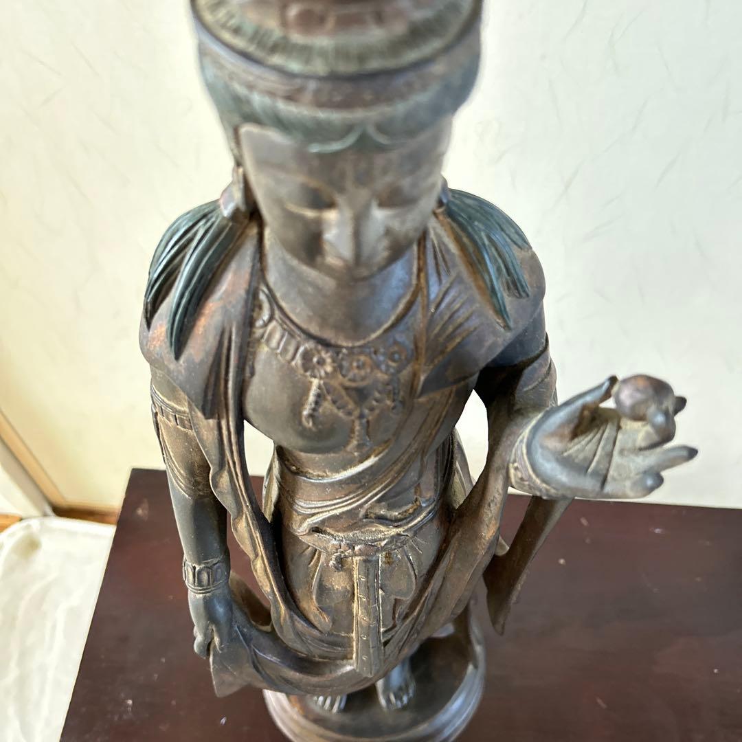 【骨董品】　大型　聖観音菩薩像　62センチ　木彫り　仏像