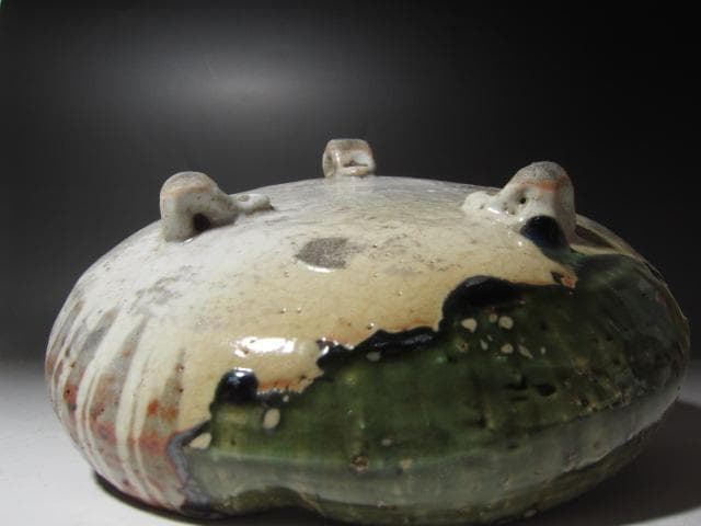 ★　江戸中期　古織部鉢　黒田陶々庵極めがございます★x450