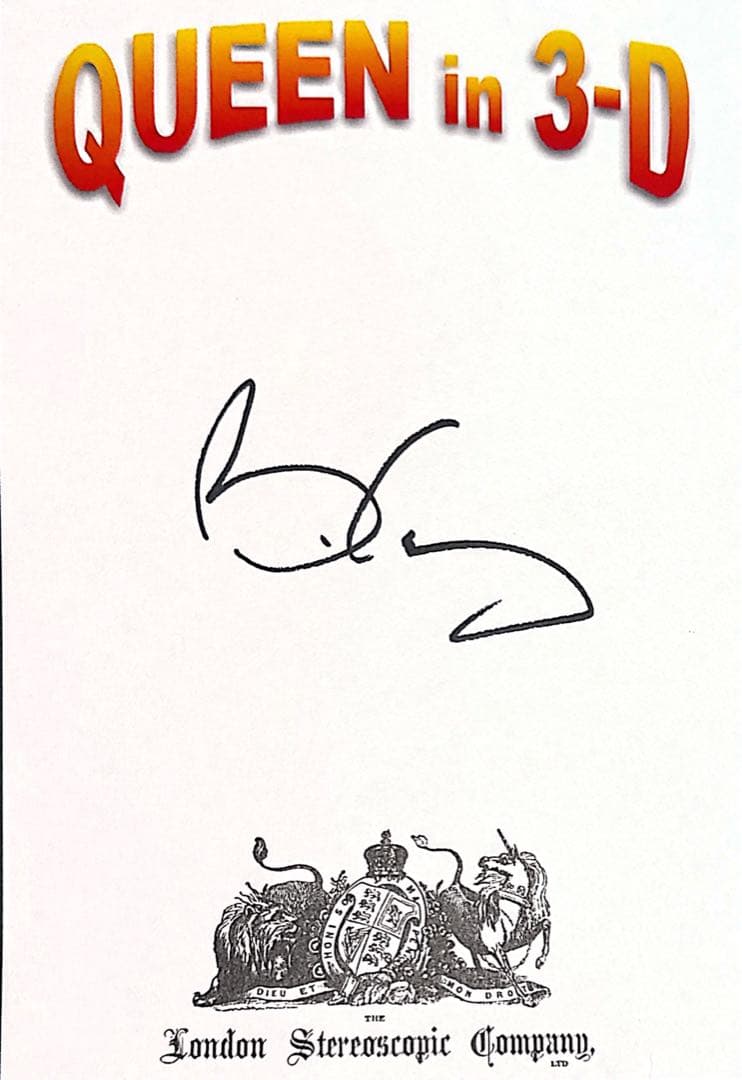 QUEEN 3D ブライアン・メイ　直筆サイン