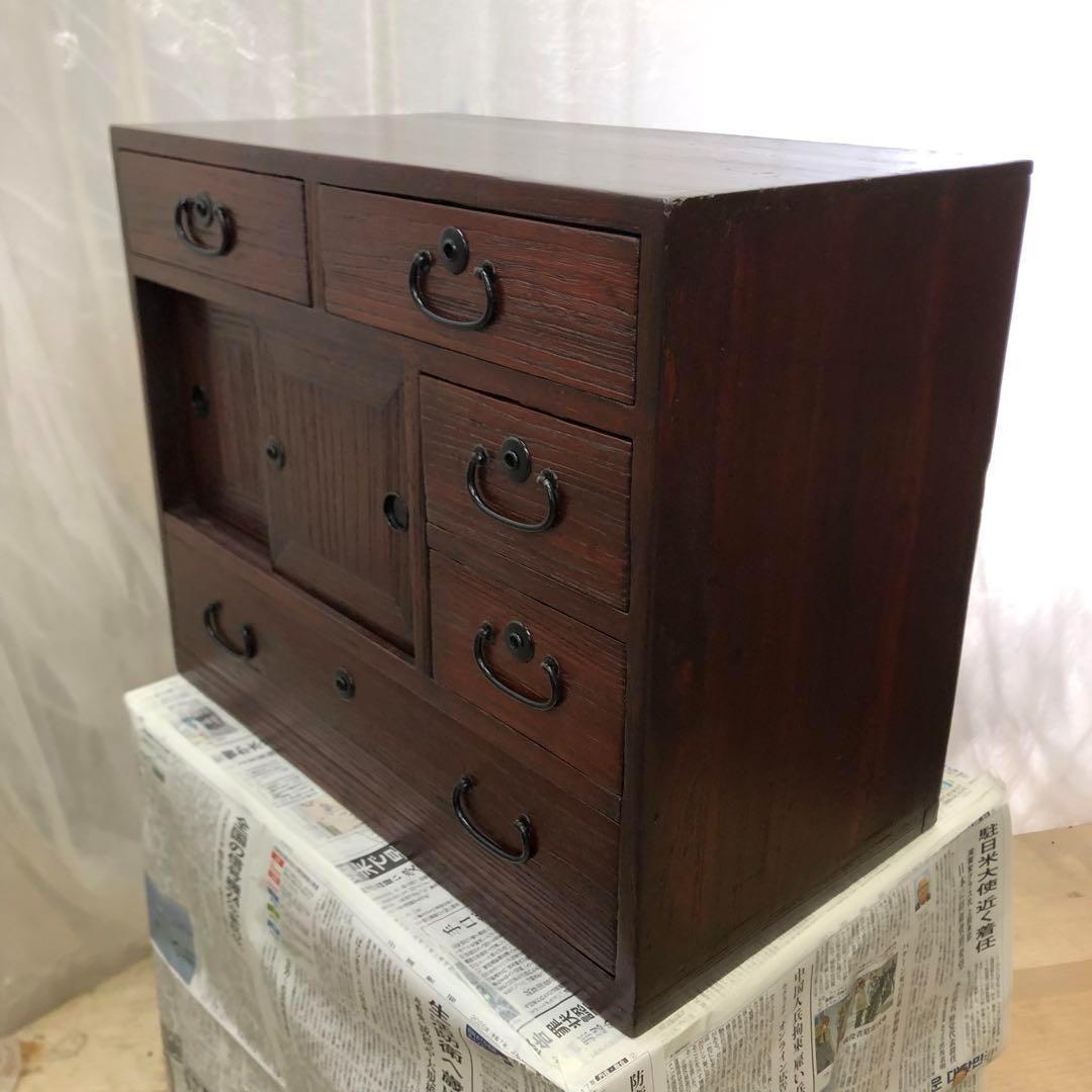 時代タンス　民芸タンス　小タンス　桐　小物収納 高さ48.5cm サイズ小ぶり