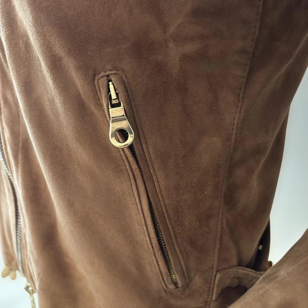 チンクアンタ／襟付きシングルライダース／H503／ブラウン／44