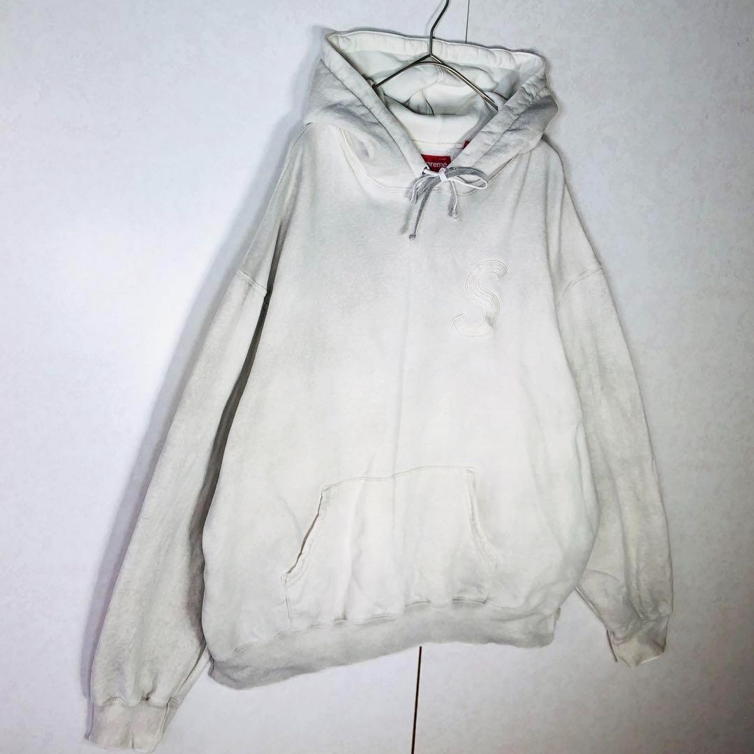 【人気モデル】シュプリーム Sロゴ ヴィーンテージ加工 パーカー XLサイズ