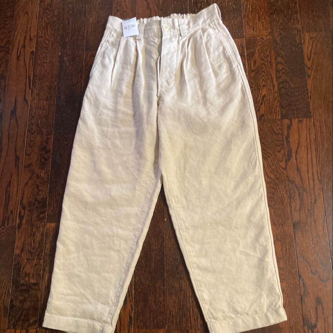 45r 908リネンダック　ペグトップパンツ