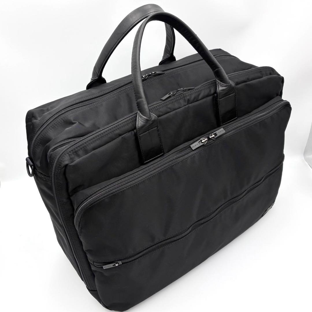 ポーター タイム 2way オーバーナイト ブリーフケース 黒 ナイロン メンズ