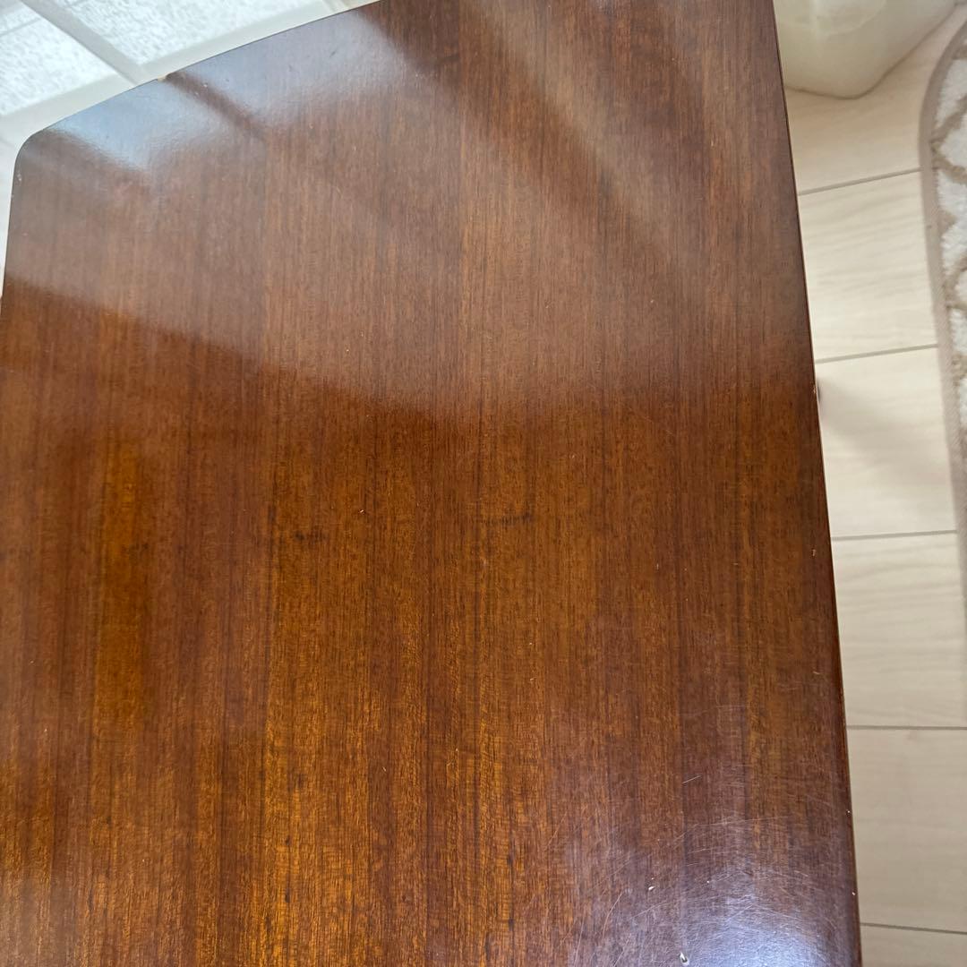 カリモク60 ブラウン 木製 シンプルデザイン ローテーブル 下部棚付き