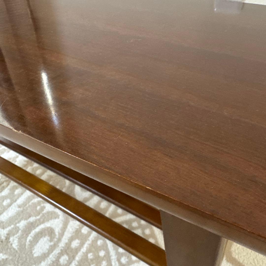 カリモク60 ブラウン 木製 シンプルデザイン ローテーブル 下部棚付き