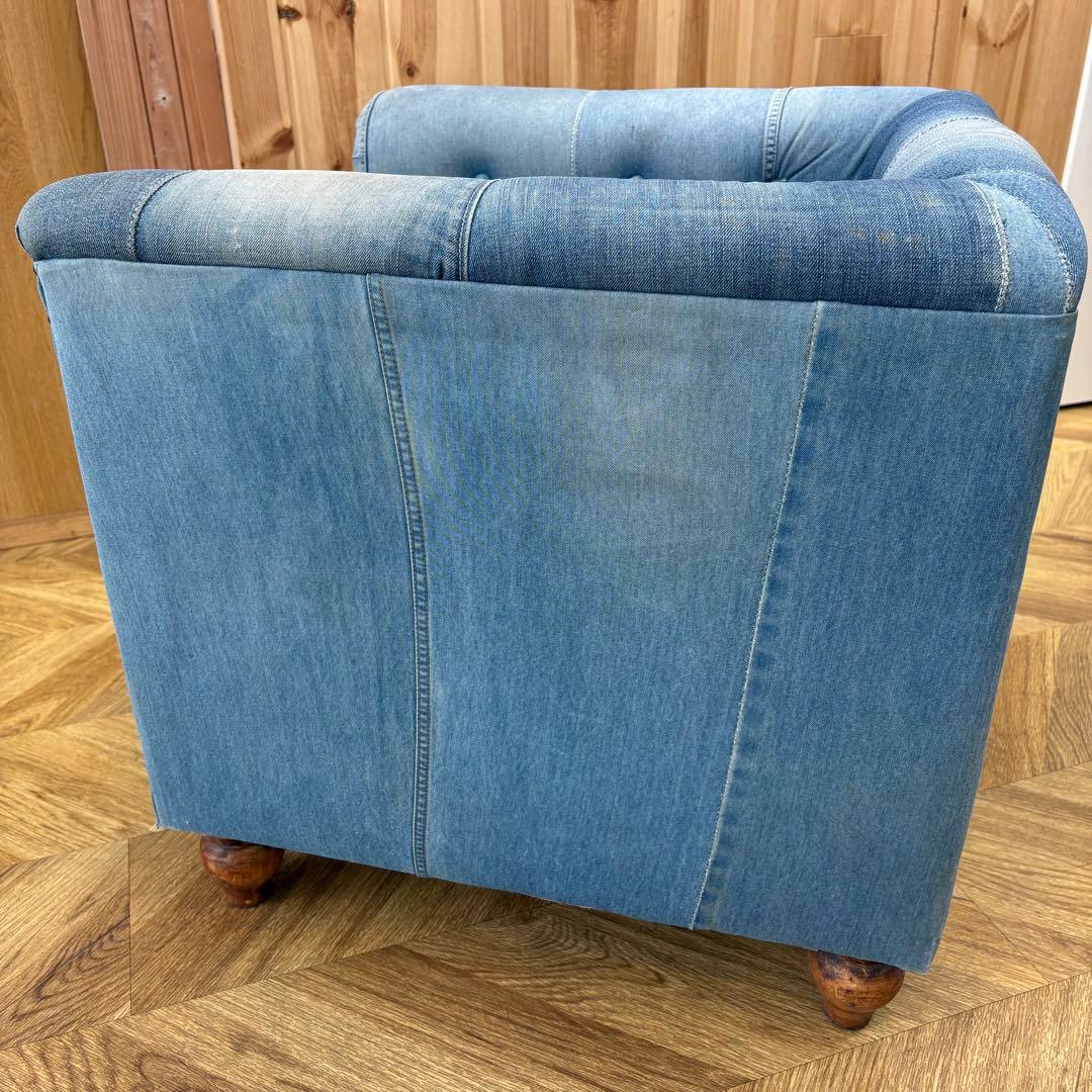 【今月まで‼️】デニム スタッズ　シングルソファ