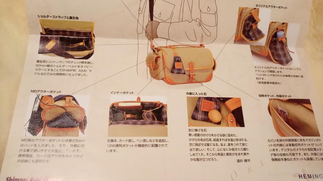 ヘミングス サンタツ浅井慎平モデルカメラバッグショルダーバッグHEMING’S