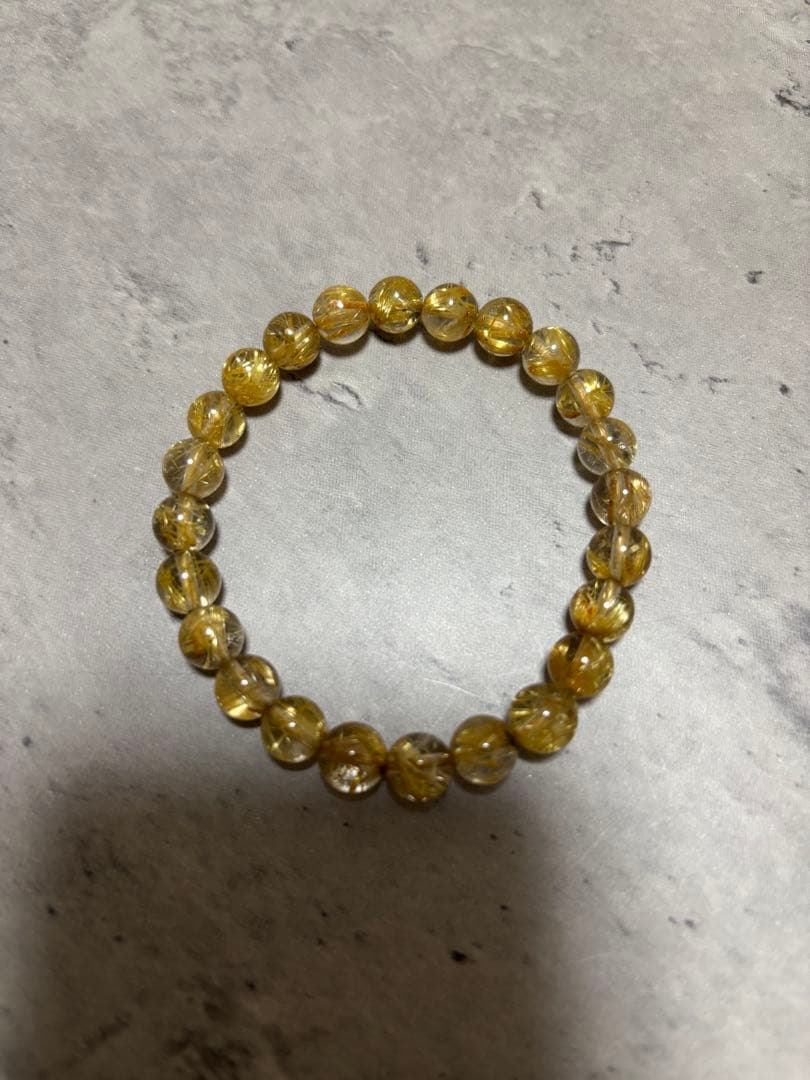 【リョ〜 】最高級 ゴールドルチルクォーツ ブレスレット 8.2mm 財運