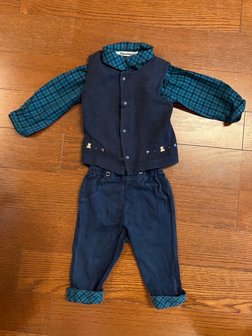 familiar フォーマルセットアップ 80cm ネイビー　男の子