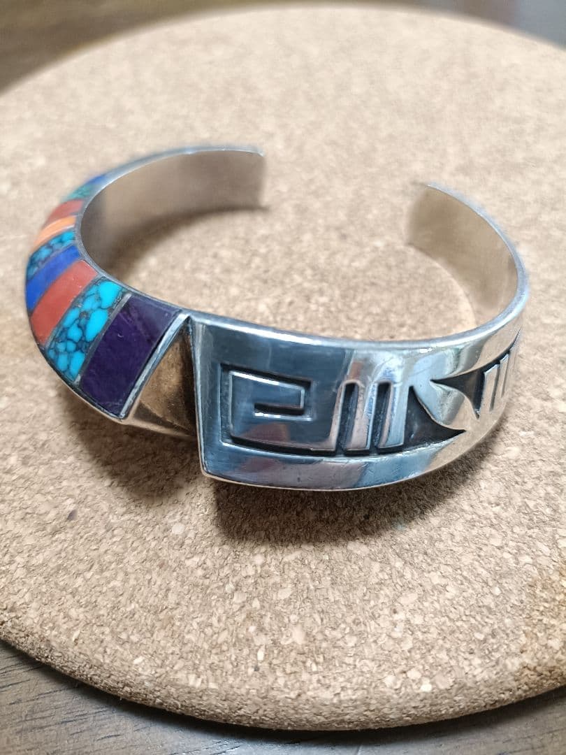 ロンパーカー インレイ×オーバーレイ バングル　ナバホ NAVAJO