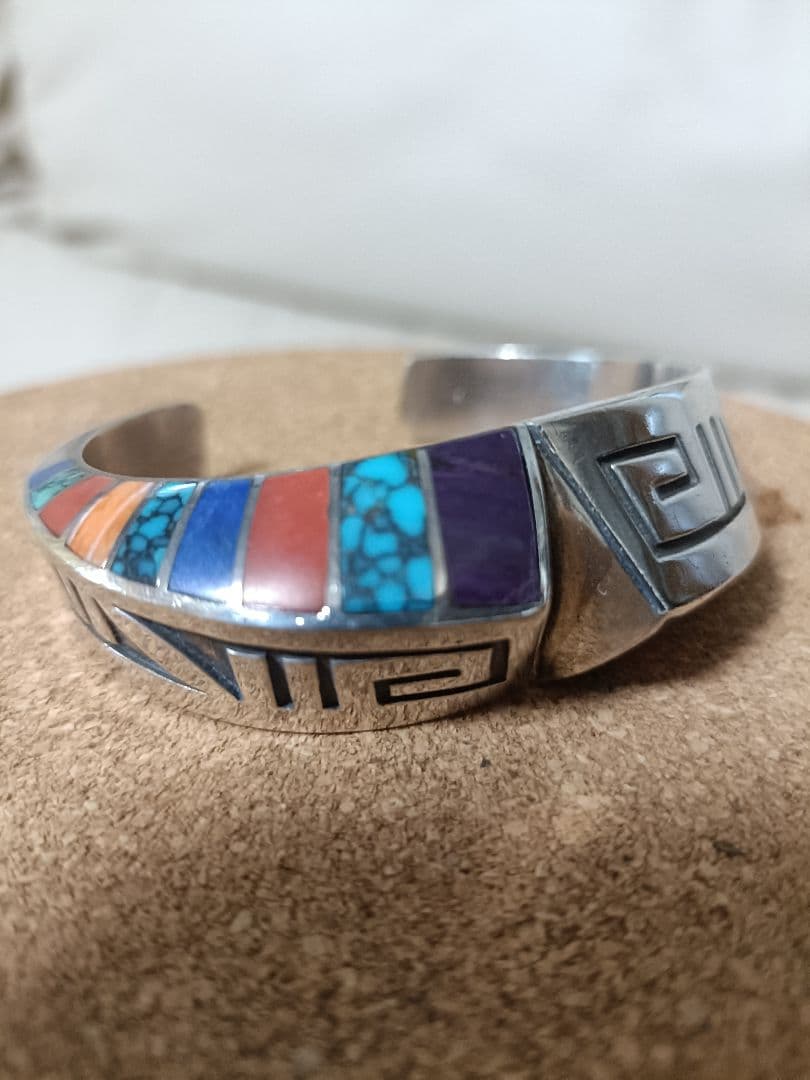 ロンパーカー インレイ×オーバーレイ バングル　ナバホ NAVAJO