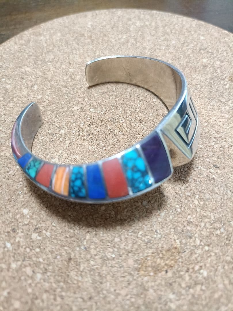 ロンパーカー インレイ×オーバーレイ バングル　ナバホ NAVAJO