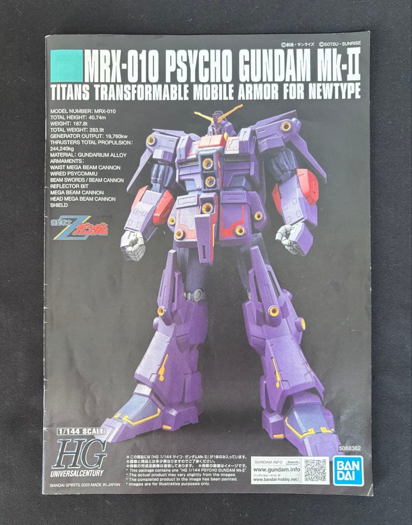 HGサイコガンダムMk-II 完成品（スミ入れ 部分塗装 ウェザリング仕上げ）