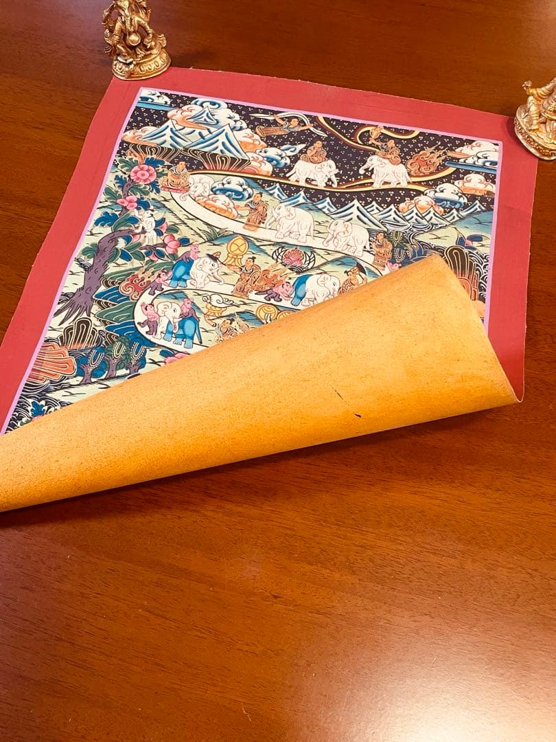 チベット密教 天国への道 曼荼羅（マンダラ）タンカ【新品・一点物】肉筆画 15