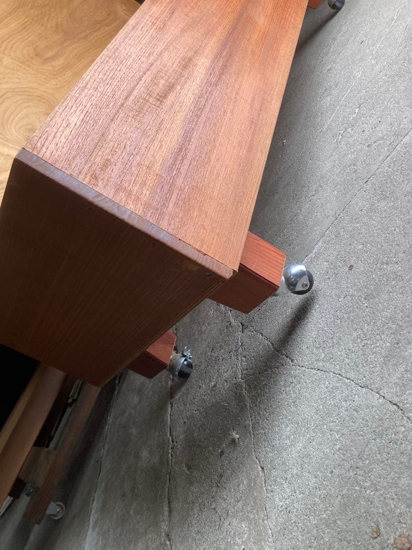 送料込木製ベンチ大型収納ボックス キャスター付き