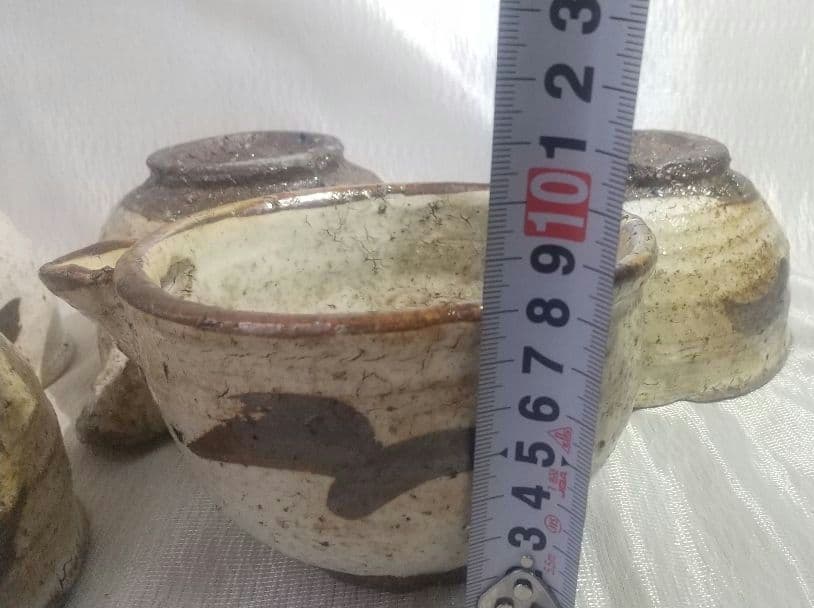 中川自然坊 【 粉引唐津 片口向付 】 五客 茶道具 懐石道具 共箱 743