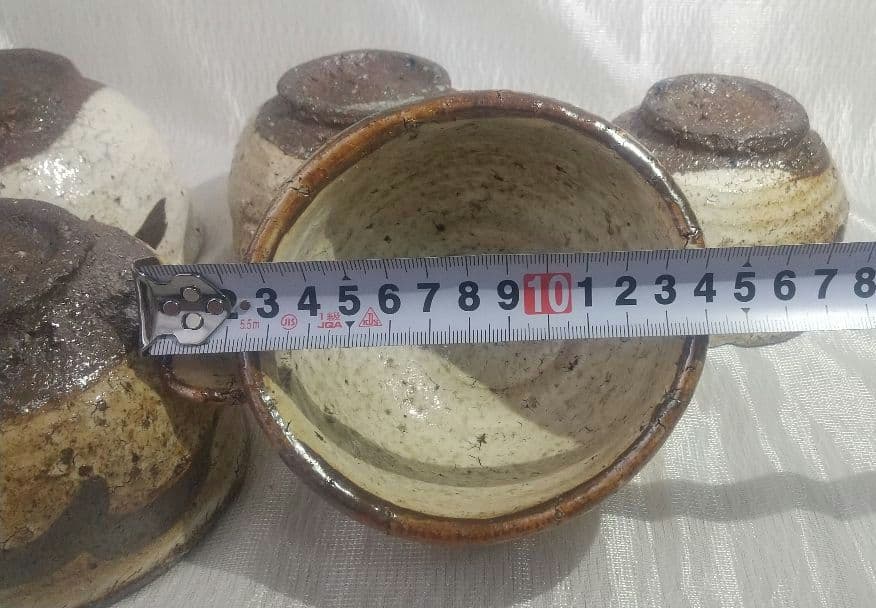 中川自然坊 【 粉引唐津 片口向付 】 五客 茶道具 懐石道具 共箱 743