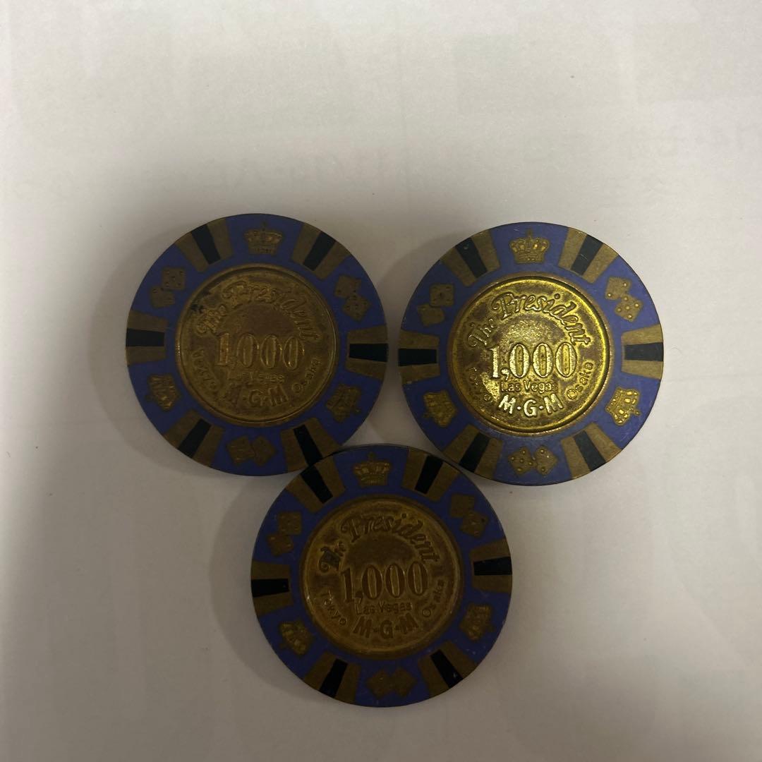 MGMグランド カジノチップ $1000 本物 22枚 まとめ