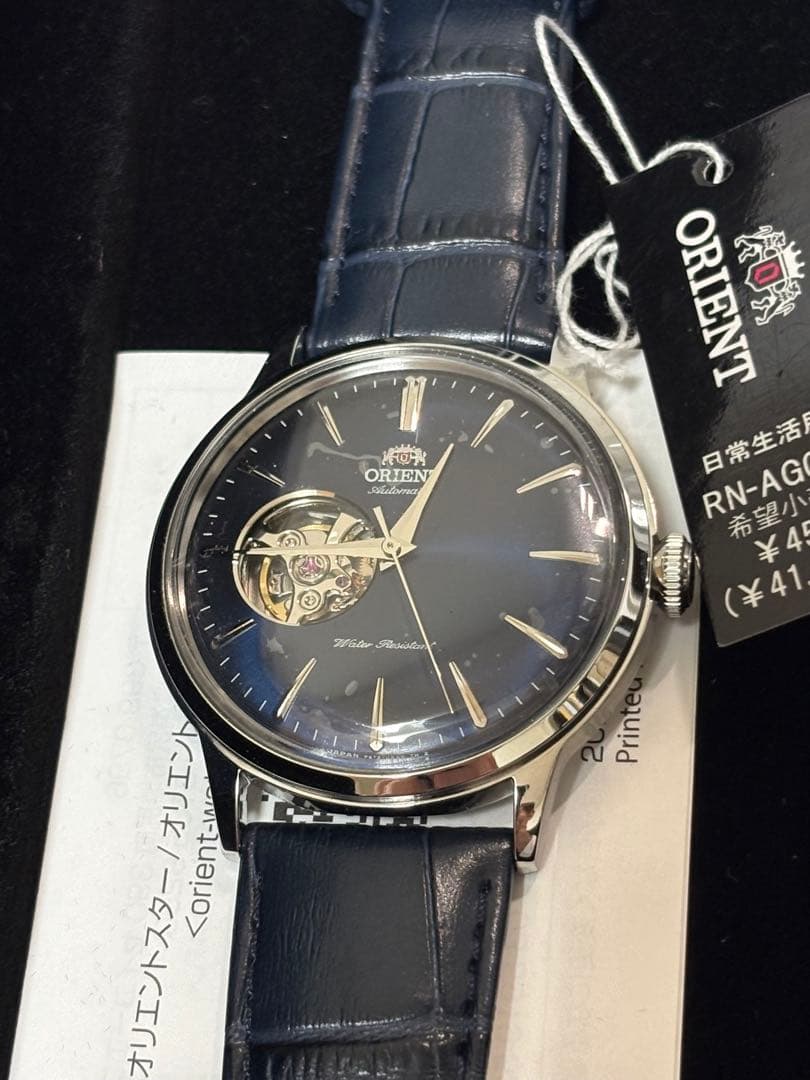 【未使用品】オリエント バンビーノ 自動巻 オープンハート RN-AG0008L